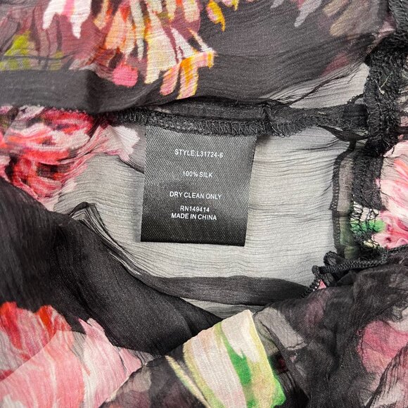 $365 NWT Johnny Was Jade Silk Juliette Ruffle Tiered Floral Mini Dress Size XS - Picture 10 of 13